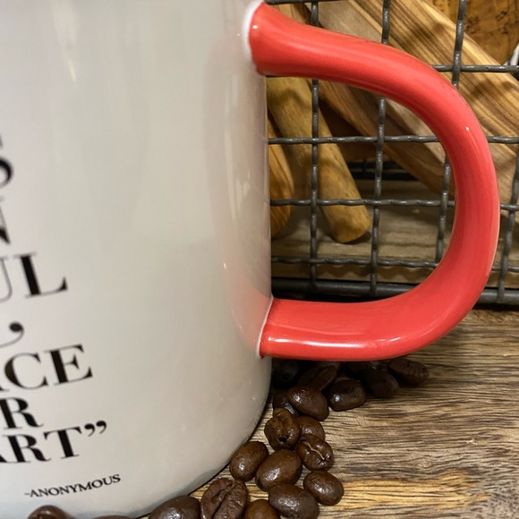 Motivational White and Red Ceramic Coffee Mug - Anonymous Quote - Picture 3 of 5